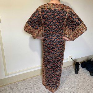 Beaded sheath dress - 1960's - India paisley fabric